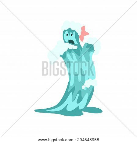 Water Elemental Cartoon Character, Fantasy Creature Vector Illustration