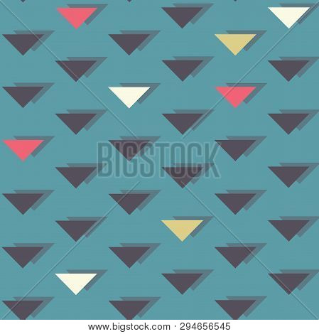 Vector Retro Abstract Triangles Seamless Pattern Background.