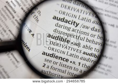 The Word Of Phrase Audible In A Dictionary.