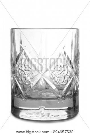 Vintage glass goblet on white background