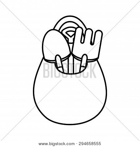 Gardening Tools In Bag Isolated Icon Vector Illustration Design