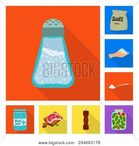 Vector Illustration Of Raw  And Kitchen  Icon. Set Of Raw  And Sea Vector Icon For Stock.