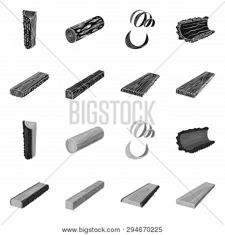 Vector Design Of Tree   And Raw  Logo. Set Of Tree   And Construction Vector Icon For Stock.