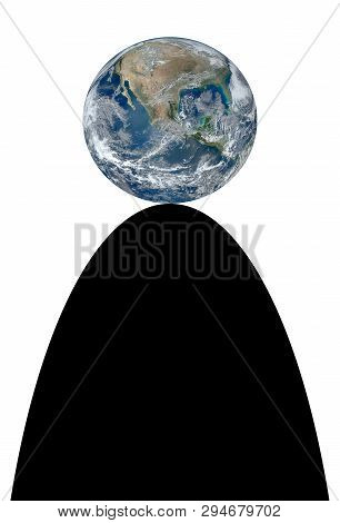 World On The Precipice - Concept Image With Elements From Nasa