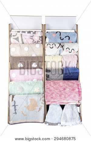 Soft Towel On Non-slip Hanger Isolated On White Background