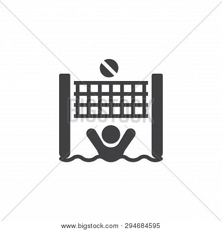 Man Playing Water Volleyball Vector Icon. Filled Flat Sign For Mobile Concept And Web Design. Summer