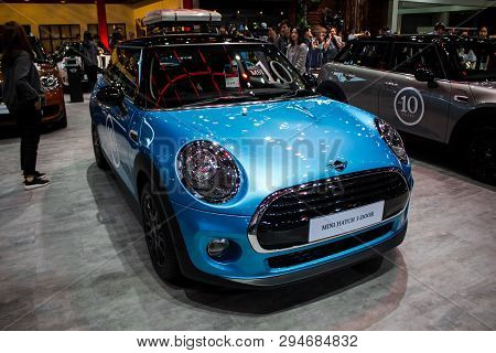 Mini Hatch 3 Door On Display In Bangkok International Motor Expo 2018.
