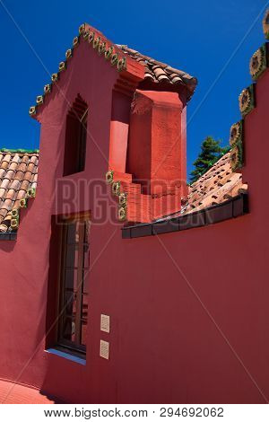 Comillas, Spain - July 3, 2017: Palace Of El Capricho Or Villa Quijano By The Architect Gaudi In Mod