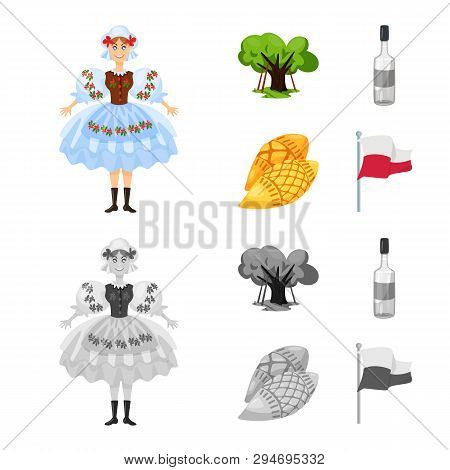 Vector Design Of Traditional And Tour Logo. Set Of Traditional And Landmarks Vector Icon For Stock.