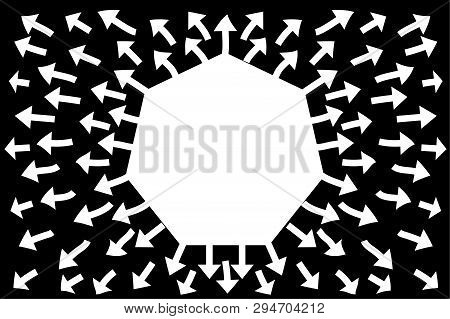 White Arrows On Black Background, Teamwork Concept, Business Direction