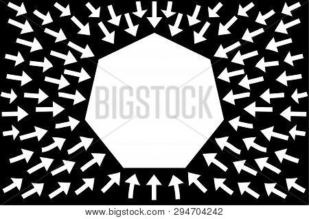 White Arrows On Black Background, Teamwork Concept, Business Direction