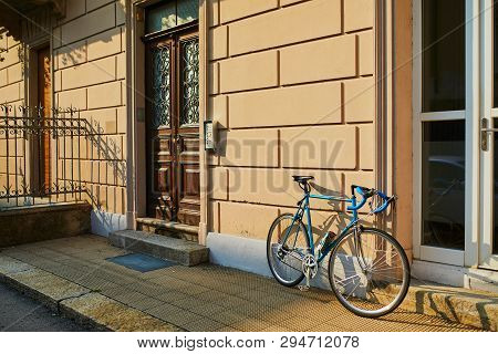 Street In Lugano, Canton Of Ticino, Switzerland