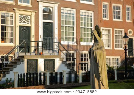 Amsterdam, Netherlands - April 05, 2019: Close-up On The Statue Of Jesus-christ, Located In The Inte