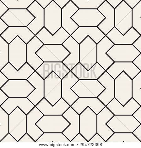 Vector Seamless Geometric Pattern. Contemporary Simple Tiles. Polygonal Linear Grid.