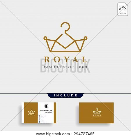 Royal King Fashion Simple Line Logo Template In Gold Color