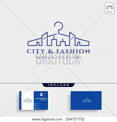 City And Fashion Simple Line Logo Template Vector Illustration