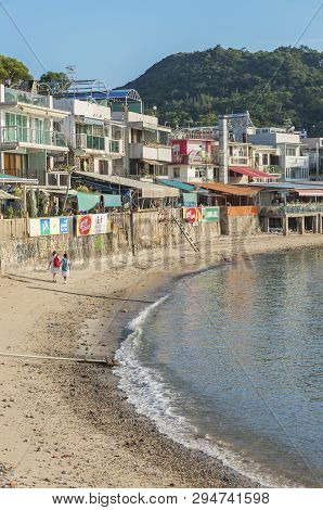 Hong Kong - October 27, 2016: A Fisherfolks Village Sok Kwu Wan On Lamma Island In Hong Kong Has A C