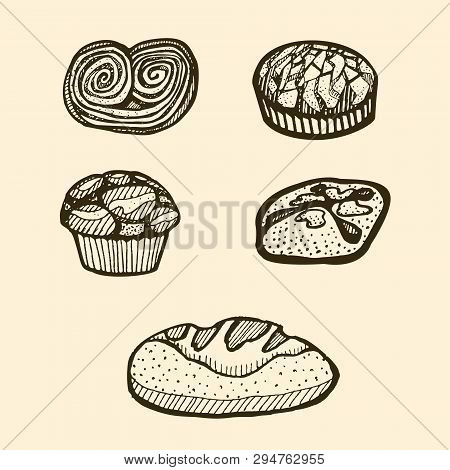Home Made Bakery Logo, Baking, Bread Vector Collection. House Cooking Logo Design, Food Shop. Bread,