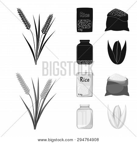 Vector Illustration Of Crop And Ecological Symbol. Set Of Crop And Cooking Vector Icon For Stock.