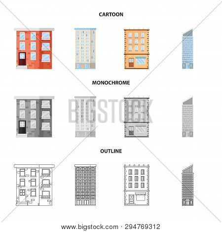 Vector Illustration Of Municipal And Center Icon. Set Of Municipal And Estate   Vector Icon For Stoc