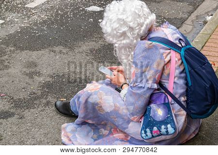 Wattrelos,france-april 07,2019:  Carnival,festival And People In Wattrelos In The North Of France.ca