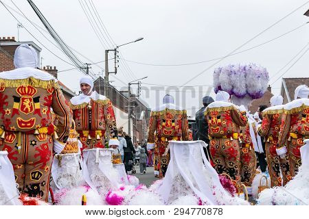 Wattrelos,france-april 07,2019:  Carnival,festival And People In Wattrelos In The North Of France.ca