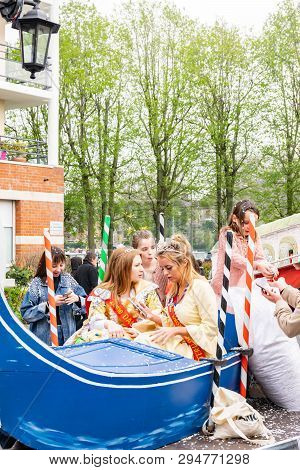 Wattrelos,france-april 07,2019:  Carnival,festival And People In Wattrelos In The North Of France.ca