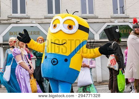Wattrelos,france-april 07,2019:  Carnival,festival And People In Wattrelos In The North Of France.ca