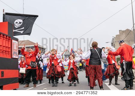 Wattrelos,france-april 07,2019:  Carnival,festival And People In Wattrelos In The North Of France.ca