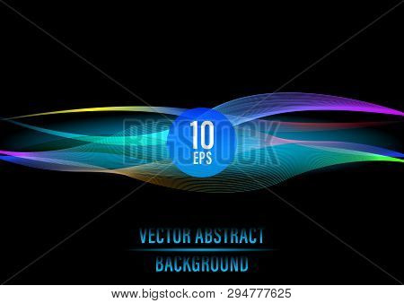 Abstract Wave Colorful Smoke Background. Interplay Of Shapes On The Subject Of Space, Light And Ener