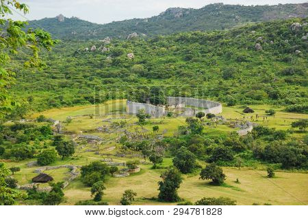 An Overview Of The Great Zimbabwe Ruins, Zimbabwe, Africa