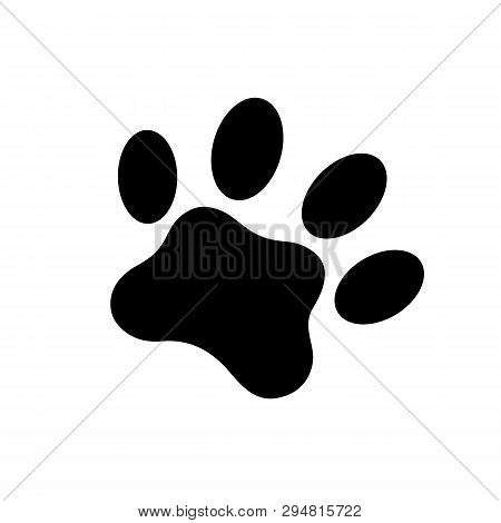 Cat Footprint. Black Paw Prints. Vector Illustration.