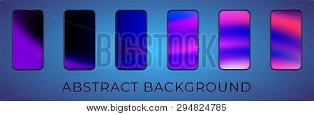 Wavy Abstract Smartphone Background Illustration Set. Mobile Wallpaper Collection. Modern Ui Screen 