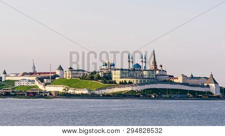 View Of The Kazan Kremlin With Presidential Palace, Annunciation Cathedral, Soyembika Tower And Qols