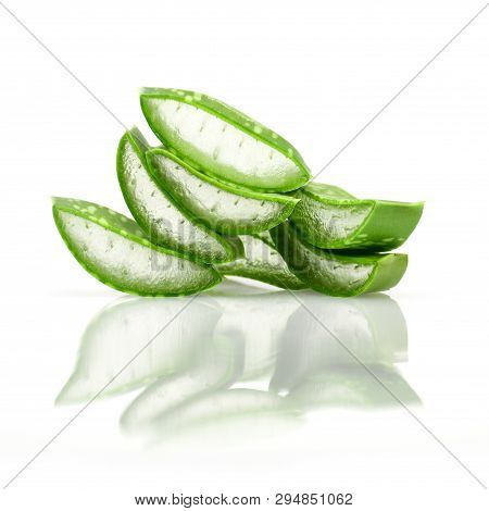 Slice Aloe Vera Useful Herbal Medicine For Skin Care And Hair Care.
