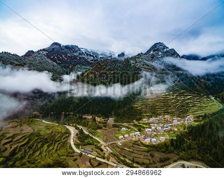 Aerial View Scenery Of Zhagana In Gannan, Chinese Gansu
