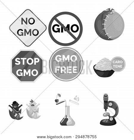 Vector Design Of Transgenic And Organic Symbol. Set Of Transgenic And Synthetic Stock Vector Illustr