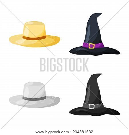 Vector Design Of Clothing And Cap Icon. Set Of Clothing And Beret Vector Icon For Stock.