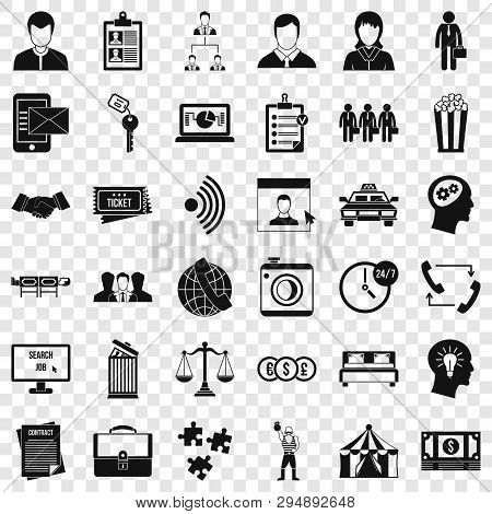 Coherence In Work Icons Set. Simple Style Of 36 Coherence In Work Vector Icons For Web For Any Desig