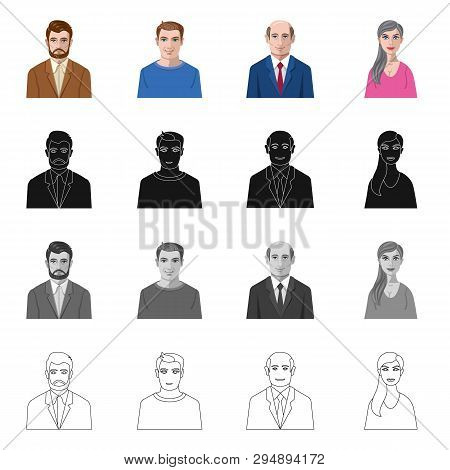 Vector Illustration Of Hairstyle And Profession  Icon. Set Of Hairstyle And Character  Stock Vector 