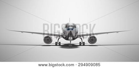 White Aviation Isolated 3d Render Plane On Gray Background With Shadow