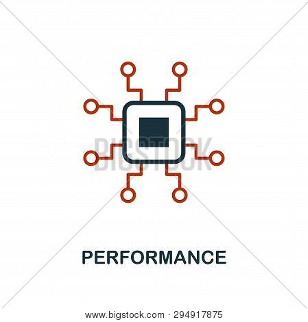 Performance Icon In Two Color Design. Red And Black Style Elements From Machine Learning Icons Colle