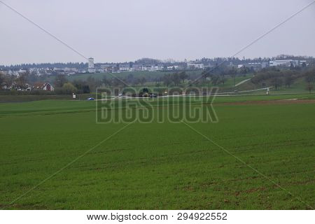 View Over The Heckengau On The Community Rutesheim In The District Boeblingen