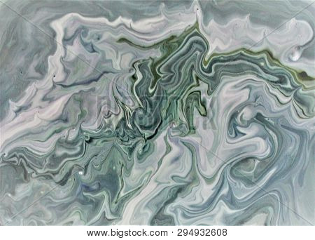 Abstract Artistic Texture. Acrylic Paint And Liquid Inks Are Mixed In The Water. Color And Its Trans