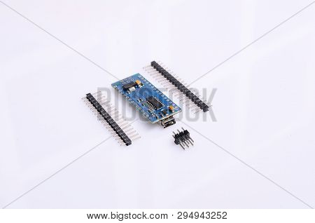 Collection Of Electronic Components Isolated In White