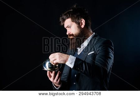 Serving And Presentation. Elite Luxurious. Secret Under Cloche. Exclusive Food Hidden Cloche. What I