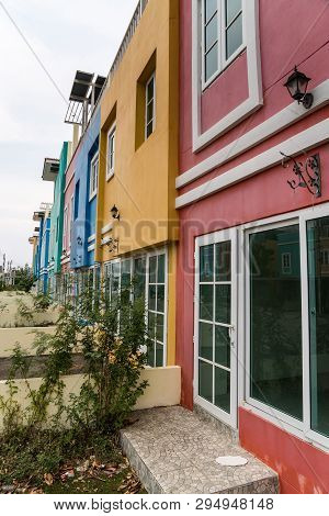 In Thailand These Beautiful Colored Houses Are In The Street