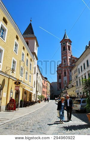 Passau, Bavaria, Germany - June 08, 2014: The View Of The Historical Center Of Passau