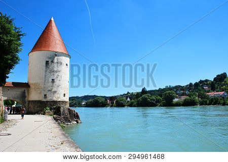 Passau, Bavaria, Germany - June 08, 2014: The View Of The Historical Center Of Passau