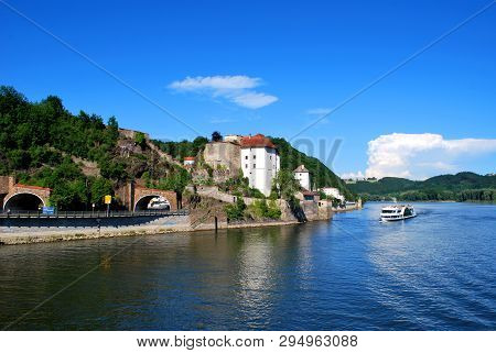 Passau, Bavaria, Germany - June 08, 2014: The View Of The Historical Center Of Passau